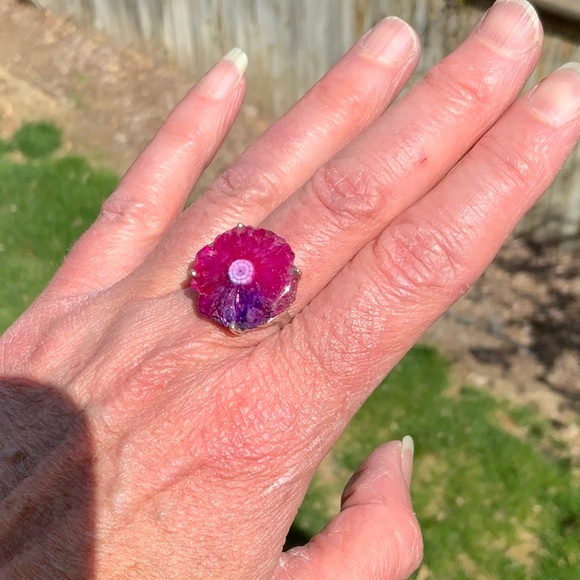 BOUTIQUE MULTI COLOR QUARTZ EYE 925 SILVER RING, 8 - Picture 10 of 13